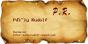 Pály Rudolf névjegykártya